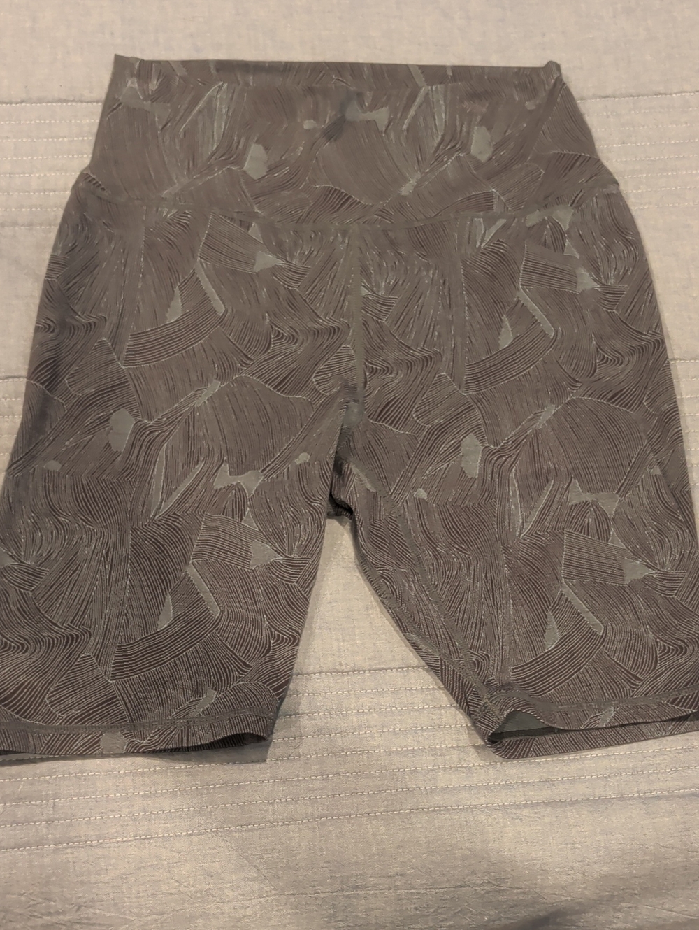 ZYIA Women's Charcoal And Blue Patterned Athletic Shorts
